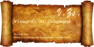 Visegrádi Zsigmond névjegykártya